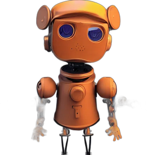 robot, staff, creature, animal, 3d render, concept art, cartoon, pixel art transparent PNG cut-out