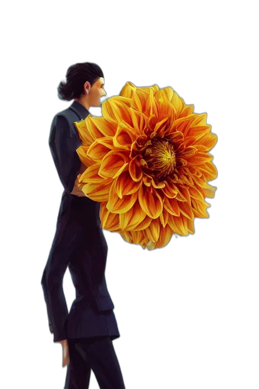 flower, staff, umbrella, dress, photorealistic, oil painting, 3d render, watercolor transparent PNG cut-out