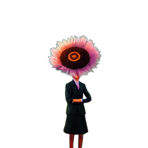 hat, staff, flower, dress transparent PNG cut-out