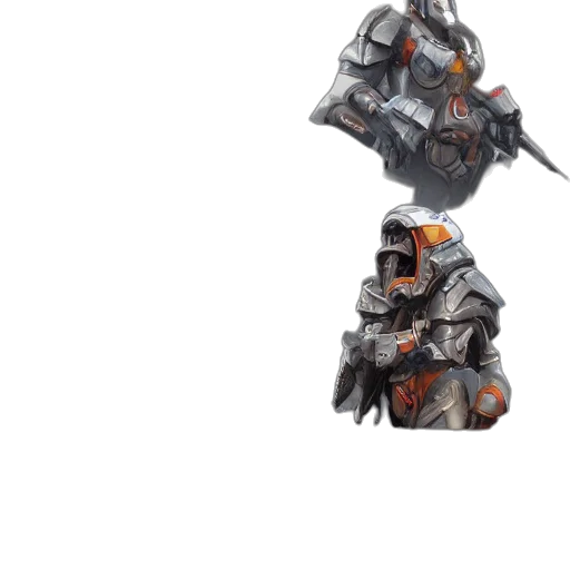 robot, weapon, dragon, mask, concept art, 3d render, fantasy art, pixel art transparent PNG cut-out