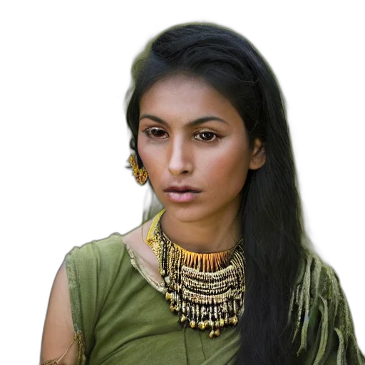 jewelry, staff, face, dress transparent PNG cut-out