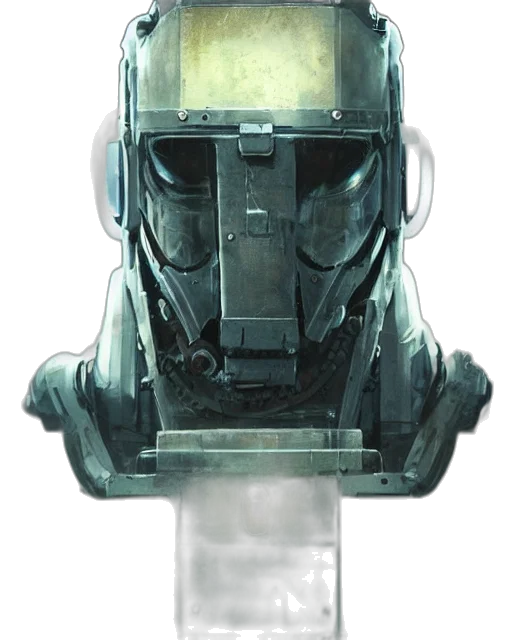 robot, mask, face, weapon, concept art, watercolor, 3d render, comic book art transparent PNG cut-out