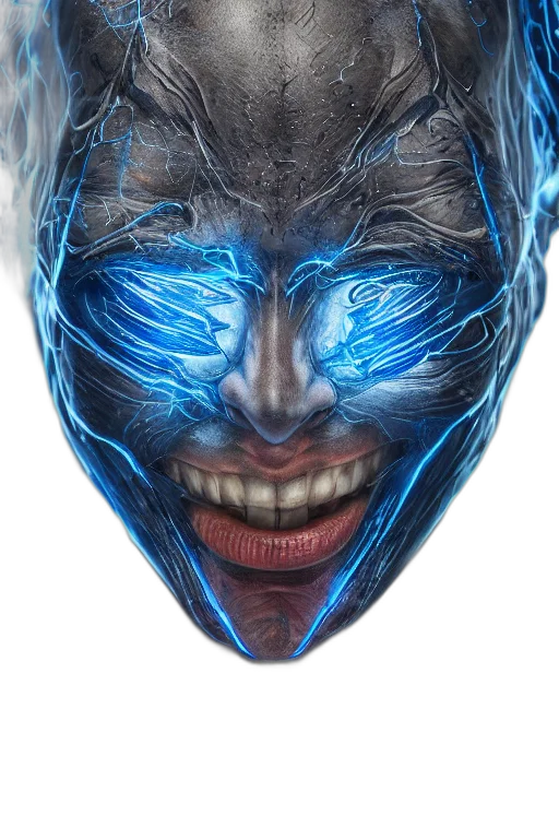 mask, face, creature, robot, photorealistic, 3d render, concept art, cyberpunk transparent PNG cut-out