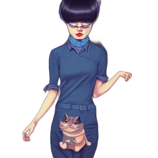 dress, cartoon, anime, pixel art, concept art, pastel, blue, dark transparent PNG cut-out