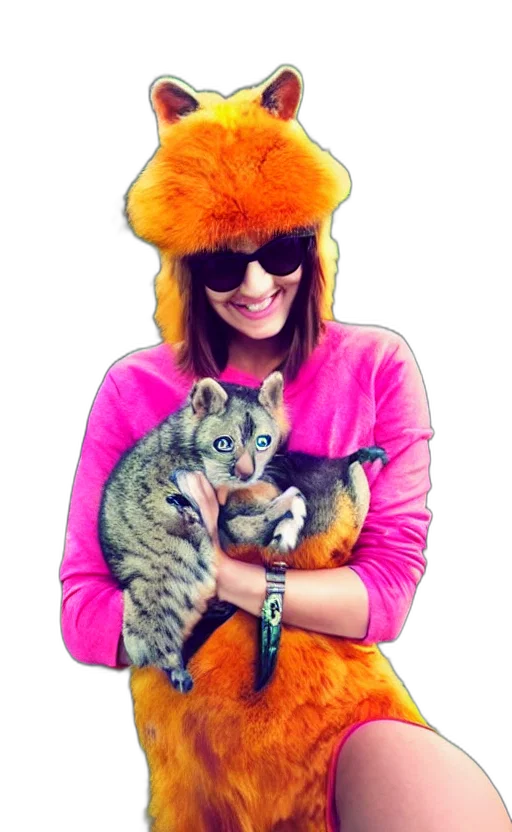 animal, hat, jacket, creature transparent PNG cut-out