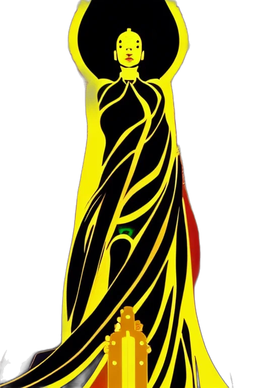 dress, crown, jewelry, staff transparent PNG cut-out