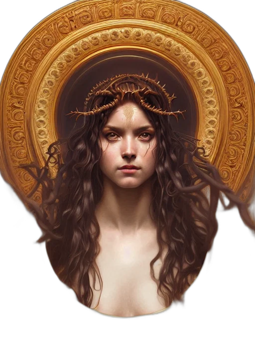 crown, jewelry, face, fantasy art transparent PNG cut-out
