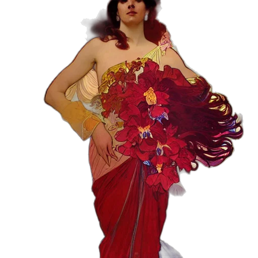 dress, flower, jewelry, crown, photorealistic, concept art, pixel art, fantasy art transparent PNG cut-out