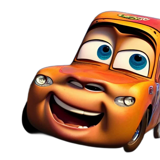 car, face, robot, 3d render transparent PNG cut-out