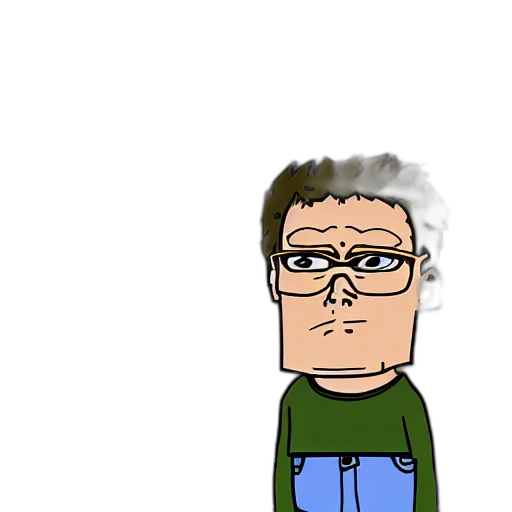 staff, face, jacket, cartoon, pixel art, concept art, 3d render, fog transparent PNG cut-out