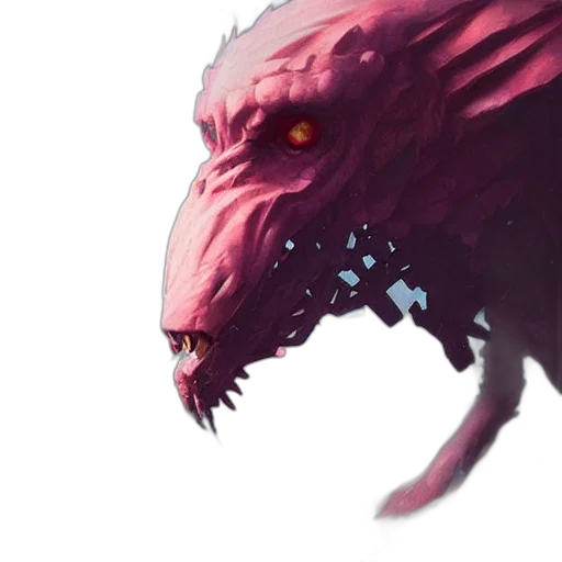 dragon, creature, face, animal, concept art, fantasy art, pixel art, watercolor transparent PNG cut-out