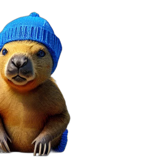 hat, animal, creature, photorealistic transparent PNG cut-out