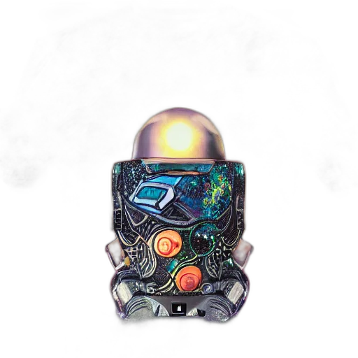 jewelry, robot, mask, staff, fantasy art, concept art, 3d render, pixel art transparent PNG cut-out