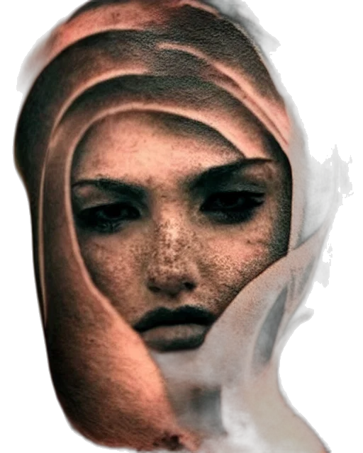 face, mask, jewelry, crown, photorealistic, oil painting, 3d render, fantasy art transparent PNG cut-out
