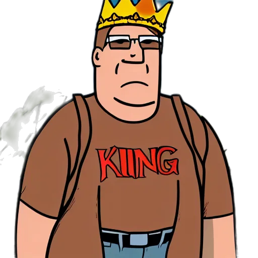 crown, cartoon, concept art, comic book art, photorealistic, king, hill, dark transparent PNG cut-out
