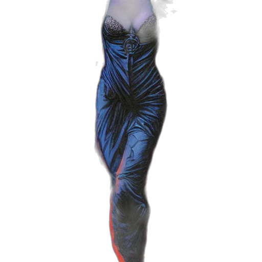 dress, creature, concept art, fantasy art, 3d render, comic book art, blue, dark transparent PNG cut-out