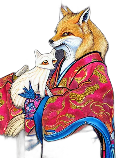 staff, animal, jacket, concept art, fantasy art, watercolor, pixel art, fire transparent PNG cut-out