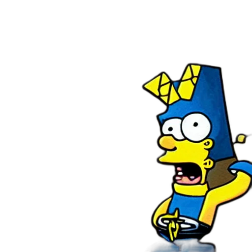 crown, hat, robot, pixel art, concept art, cartoon, 3d render, bart transparent PNG cut-out