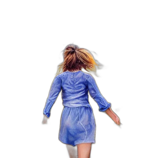 dress, jacket, hair, umbrella, 3d render, concept art, photorealistic, vaporwave transparent PNG cut-out