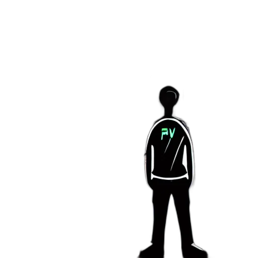 jacket, staff, robot, face transparent PNG cut-out