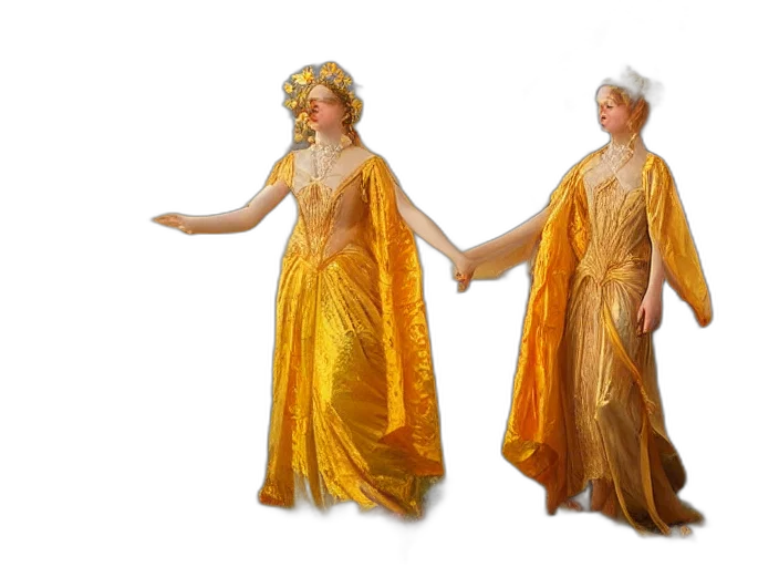 dress, 3d render, concept art, golden transparent PNG cut-out