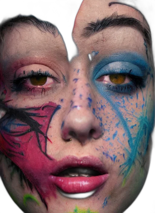 face, mask, creature, robot, cyberpunk, photorealistic, concept art, watercolor transparent PNG cut-out
