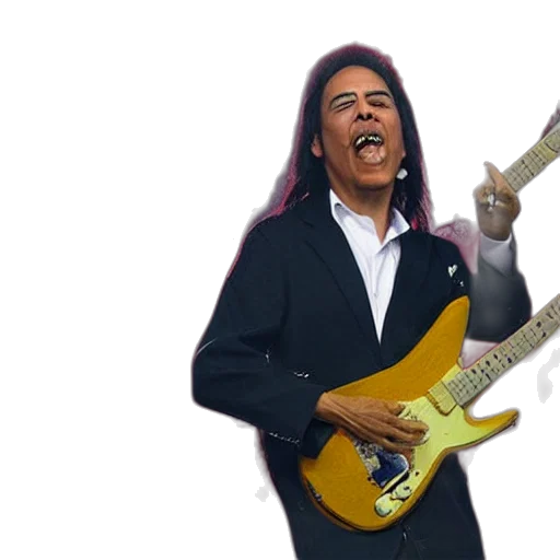barack, obama, yngwie, guitar, duel transparent PNG cut-out