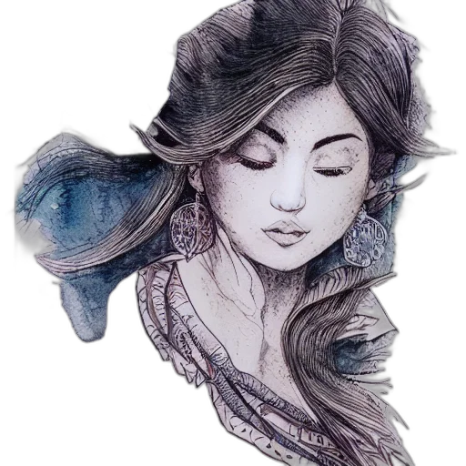 jewelry, dress, face, mask, watercolor, fantasy art, pencil sketch, photorealistic transparent PNG cut-out