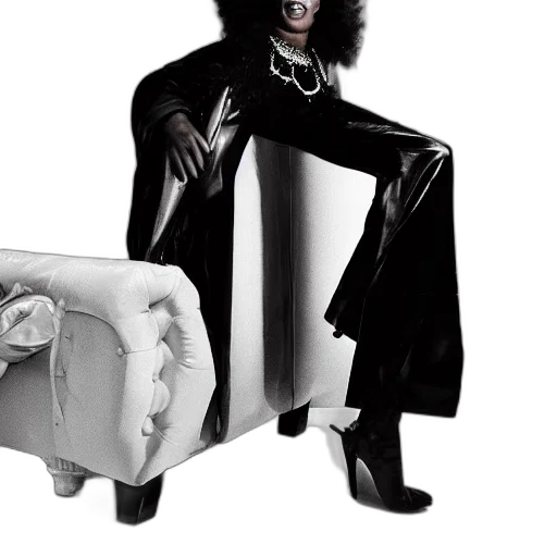 furniture, creature, jacket, concept art, 3d render, monochrome, donald, trump transparent PNG cut-out