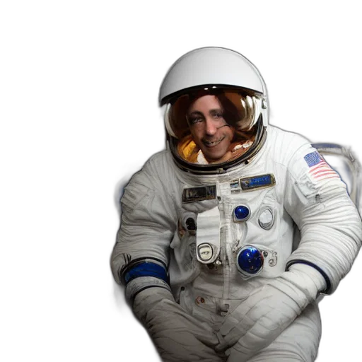 concept art, outer space, astronaut, sitting, chair, space transparent PNG cut-out