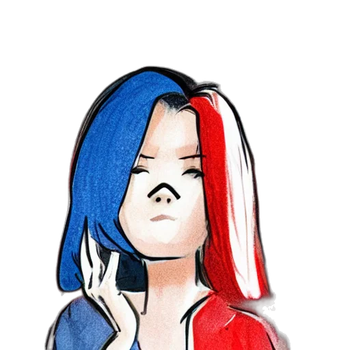 face, mask, dress, hair, cartoon, watercolor, anime, comic book art transparent PNG cut-out
