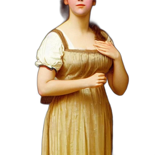 dress, face, staff, jewelry transparent PNG cut-out
