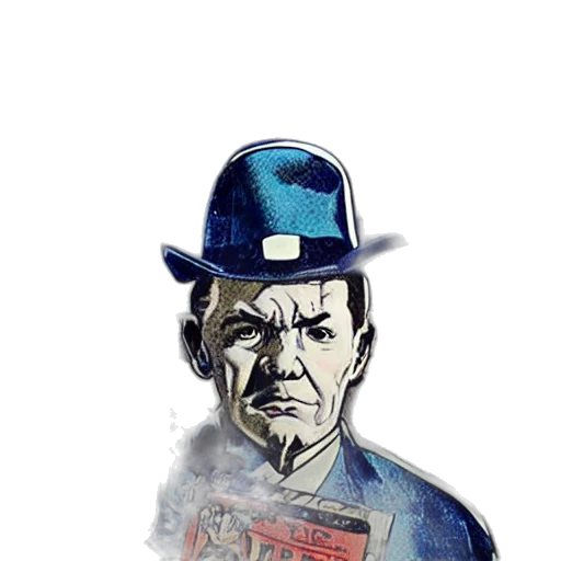 hat, face, staff, comic book art, concept art, cartoon, watercolor, blue transparent PNG cut-out