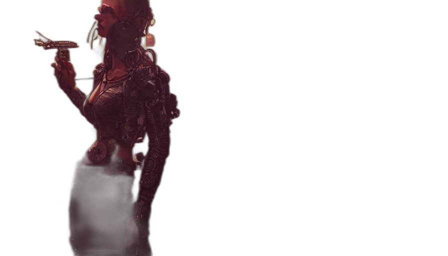 robot, dress, creature, face transparent PNG cut-out