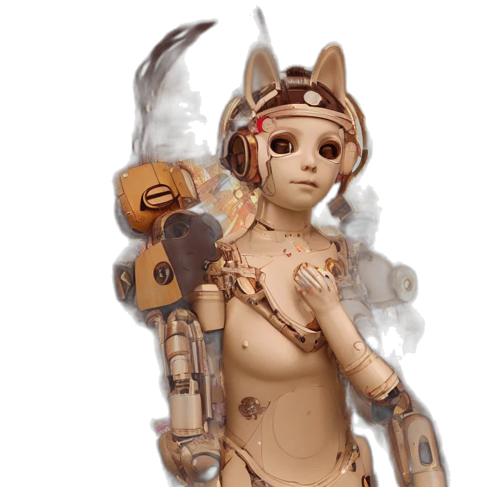 robot, staff, concept art, fantasy art transparent PNG cut-out