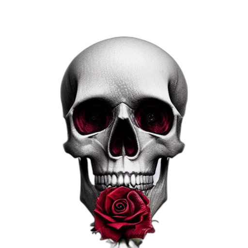 mask, face, jewelry, flower, photorealistic, 3d render, concept art, red transparent PNG cut-out