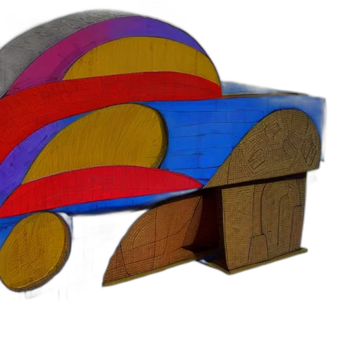 furniture, hat, crown, shoes, 3d render, colorful, sculpture, made transparent PNG cut-out