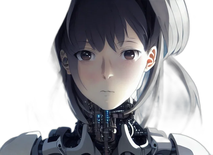 robot, face, mask, dress, cyberpunk, concept art, 3d render, anime transparent PNG cut-out