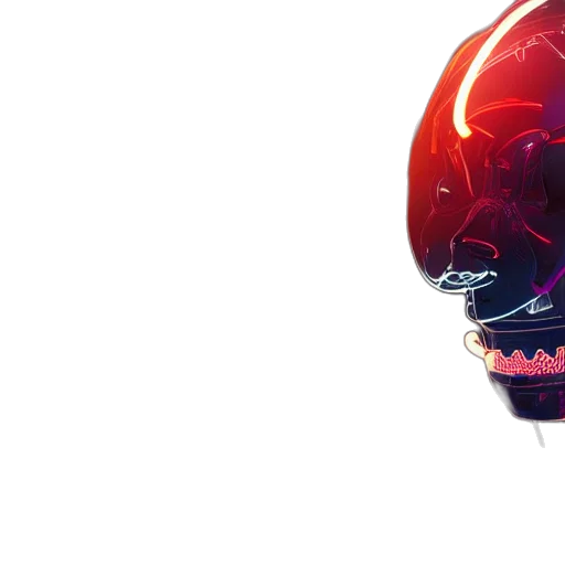mask, robot, crown, face, concept art, cyberpunk, 3d render, vaporwave transparent PNG cut-out