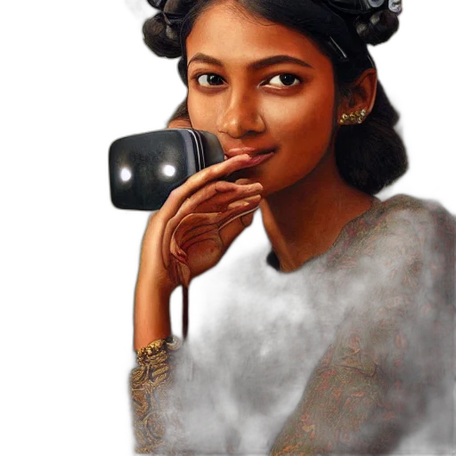 face, jewelry, staff, photorealistic transparent PNG cut-out