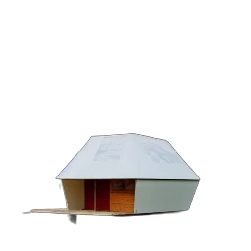 furniture, building, umbrella, 3d render transparent PNG cut-out