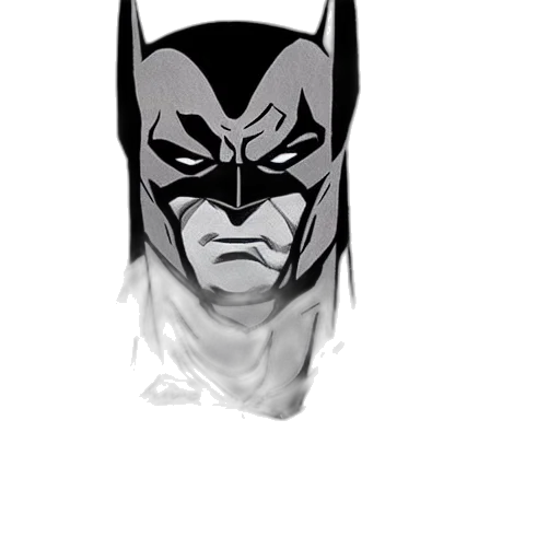 mask, face, comic book art, cartoon, concept art, 3d render, monochrome, batman transparent PNG cut-out