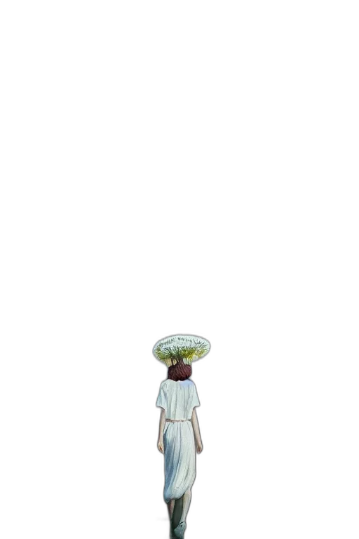 staff, dress, hat, umbrella, 3d render, pixel art, concept art, fantasy art transparent PNG cut-out