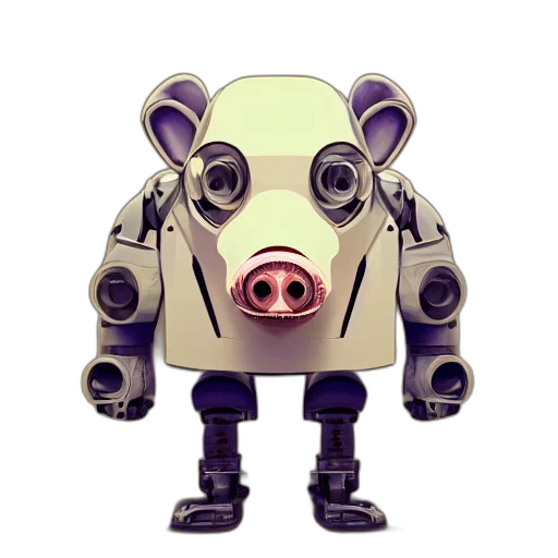 robot, animal, creature, mask, 3d render, concept art, cyberpunk, pixel art transparent PNG cut-out