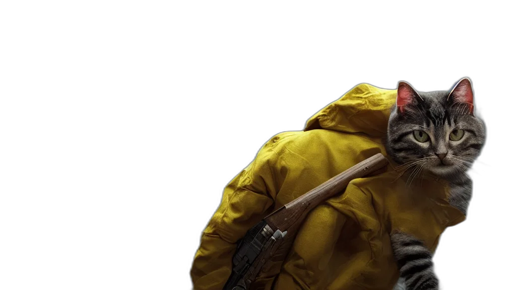 jacket, mask, face, weapon transparent PNG cut-out