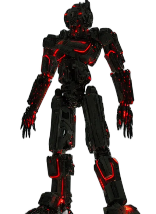 robot, weapon, 3d render, concept art transparent PNG cut-out