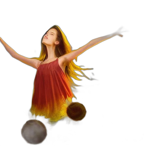 dress, hair, photorealistic, 3d render, fantasy art, concept art, outer space, dreamy transparent PNG cut-out