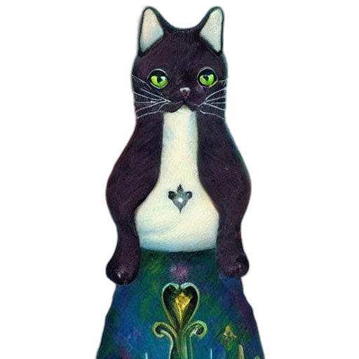 dress, watercolor, oil painting, fantasy art, concept art, cute, cats, angel transparent PNG cut-out