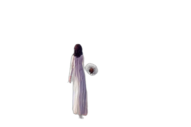dress, hair, creature, staff, concept art, 3d render, pixel art, photorealistic transparent PNG cut-out