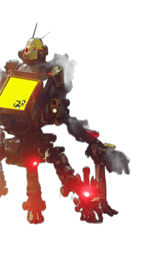 robot, concept art, 3d render, cyberpunk transparent PNG cut-out